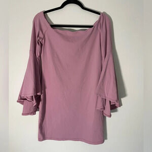 Susana Monaco Pink Off Shoulder Bell Sleeves Mini‎ Dress
